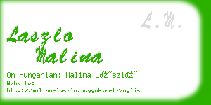 laszlo malina business card